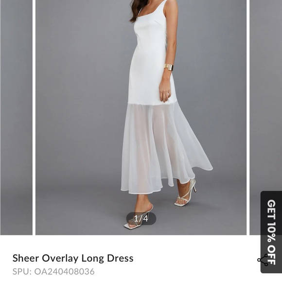 Commense Dresses & Skirts - Elegant White Sheer Overlay Long Dress